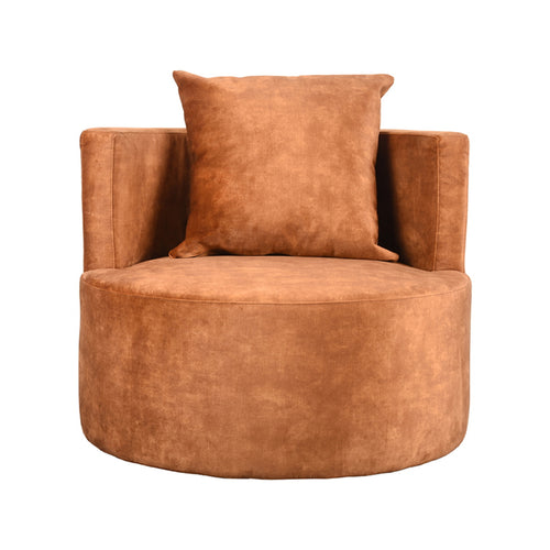 LABEL51 Fauteuil Evy - Oranje Velvet - 90x90x75cm