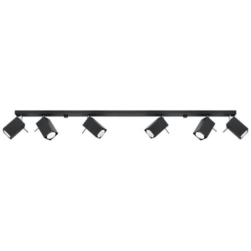 Sollux Lighting Plafondlamp MERIDA 6L zwart - 118x6x16cm
