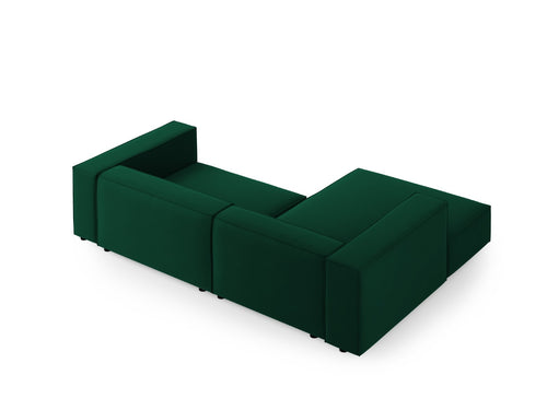 Cosmopolitan Design linker hoekbank Arendal 3-zits, flueel, flessengroen - 166x224x70cm