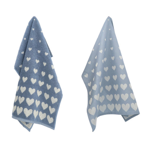 Luxe Keukendoek en Theedoek Hart Grijs Blauw - Bunzlau Castle - 100% biologisch GOTS katoen - vtwonen shop