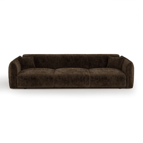 Premium Interiors - Bank LUSH - fluweel met motieven espresso-bruin 235cm