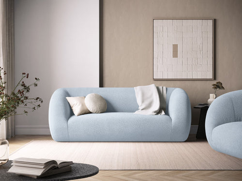 Cosmopolitan Design Bank Essen 2-zits, boucle, lichtblauw - 95x210x86cm