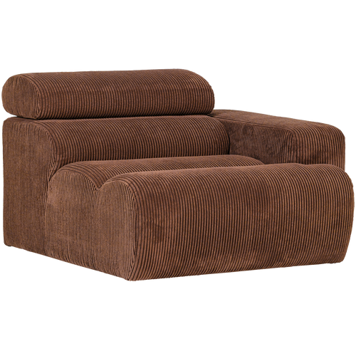 WOOOD 1-zits element bank arm rechts Novi - Ribstof - Terra - 86x109x113