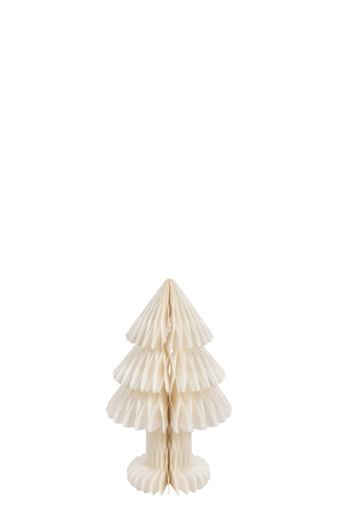 J-Line decoratie Kerstboom Vouwbaar - papier - gebroken wit - medium