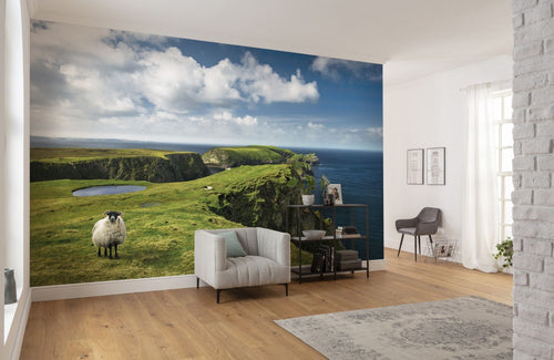Sanders & Sanders fotobehang landschap van Ierland groen en blauw - 450 x 280 cm - 612629