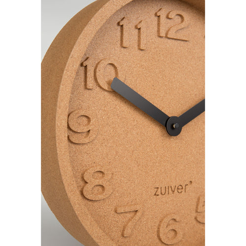 Zuiver Cork Time Klok/ Wandklok Rond Kurk Bruin - vtwonen shop