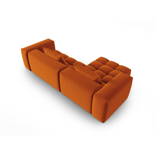 Cosmopolitan Design - Modulaire hoekbank links Verona 3-zits, flueel terracotta - 145x260x70cm