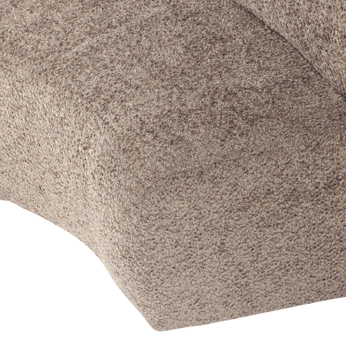 WOOOD eetbank halfronde hoek rug Mojo Base - Wollig - Donkerzand - 83x152x76