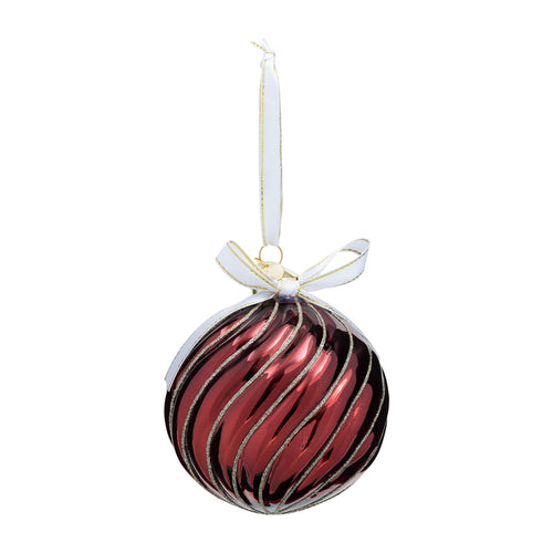 Rivièra Maison Jolly Christmas Ornament red Dia 10 - Glas - Rood - vtwonen shop