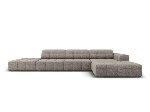 Cosmopolitan Design rechter hoekbank Chicago 5-zits, chenille grijs - 167x348x78cm