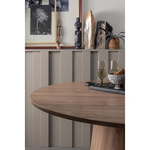 WOOOD eettafel Maan - MDF - Walnoot - 75x120x120