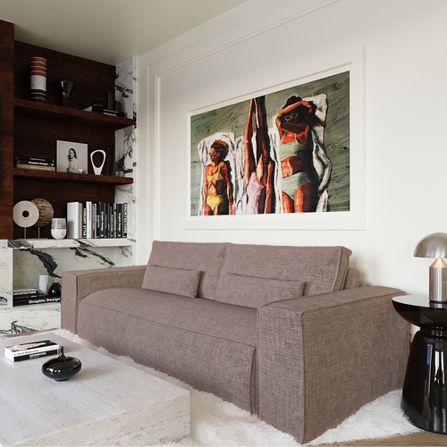 Premium Interiors - Snel uitklapbare slaapbank JUNE - gewaafd fluweel mol 216cm