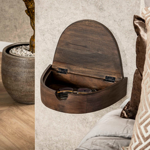 Giga Living Nachtkastje Cove - Bruin Hout - 27x34x8cm