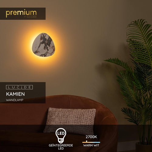 Lucide wandlamp KAMIEN - Geïntegreerde LED - Wit