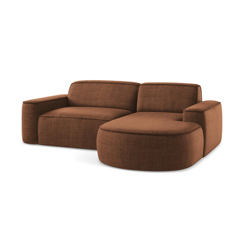LaMiaSofa hoekbank rechts Melissa - textuurstof - terracotta - 224x166x70