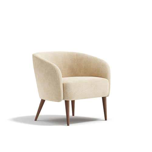 Premium Interiors - Fauteuil MILO - krullend fluweel beige 73.5cm