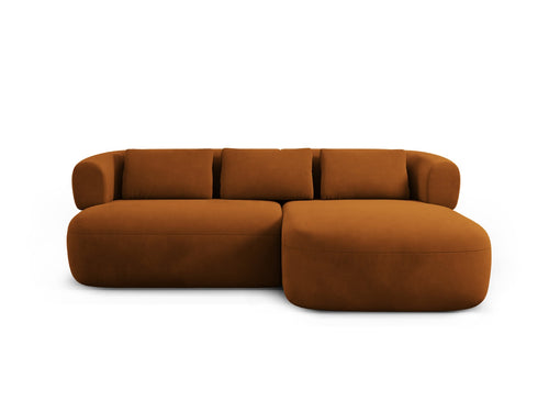 Micadoni rechter hoekbank Jenny 5-zits, flueel roze - 145x200x73cm