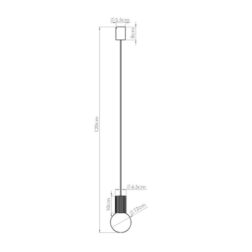 Sollux Lighting Hanglamp HALO 1 bruin - 12x12x120cm