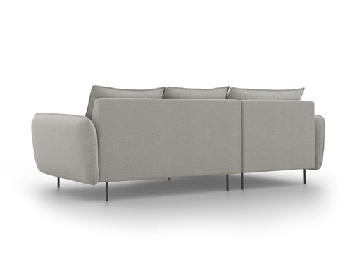 Cosmopolitan Design linker hoekbank Vienna 5-zits, structurele stof, lichtgrijs - 170x255x95cm