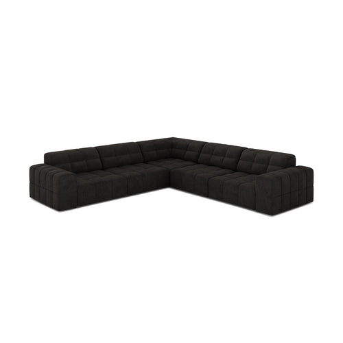 Cosmopolitan Design - Symmetrische hoekbank Chicago 4-zits, chenille antraciet - 285x285x78cm