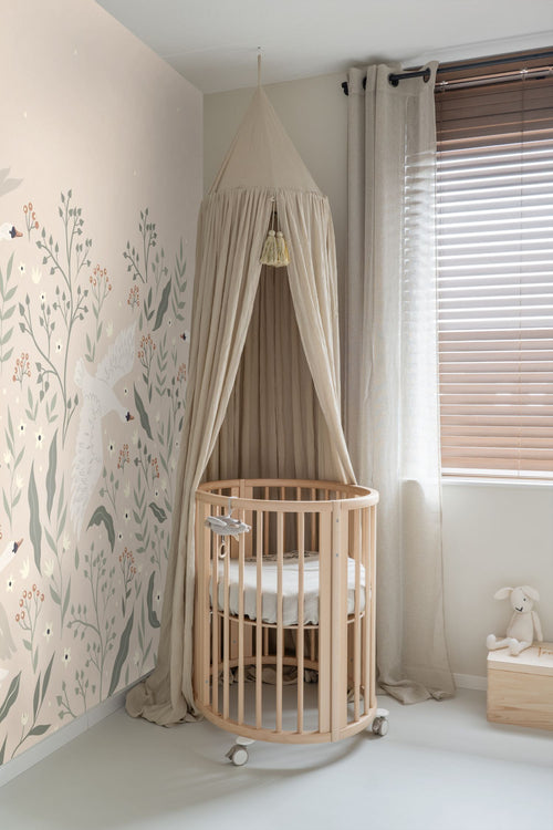 ESTAhome fotobehang zwanen beige, wit en vergrijsd groen - 250 x 279 cm - 159427 - vtwonen shop