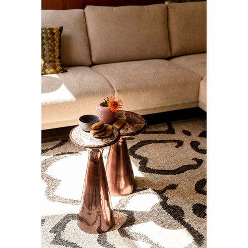 Dutchbone Mount Bijzettafel Rond 32,5x32,5 cm Marmer Bruin - vtwonen shop