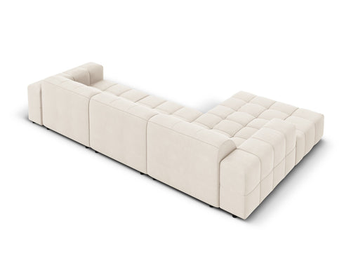 Cosmopolitan Design linker hoekbank Chicago 4-zits, flueel lichtbeige - 167x294x78cm