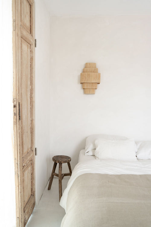 NOA MAY Wandlamp Belle - naturel - raffia - 47 x 30 x 13 cm