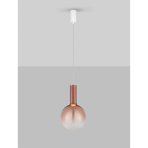 Nova Luce NOSTOS Bolvormige hanglamp voor plafond, roze, goud, mat wit, Triac dimbare LED 6W 330lm 3000K