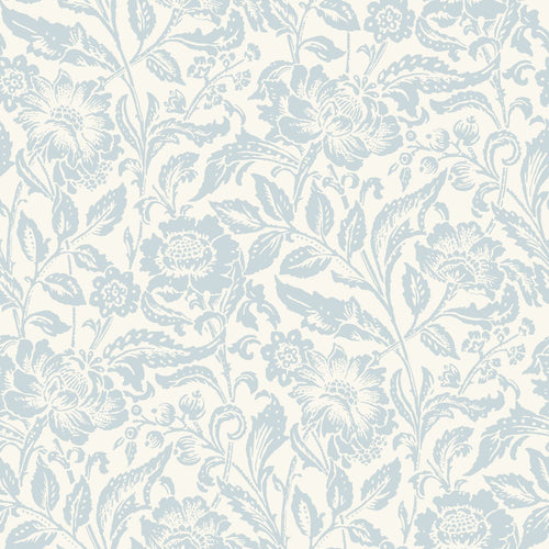 ESTAhome behang vintage bloemen lichtblauw en wit - 50 x 900 cm - 132114