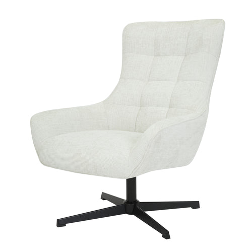 Livingfurn fauteuil Naomi Pearl - wit - stof