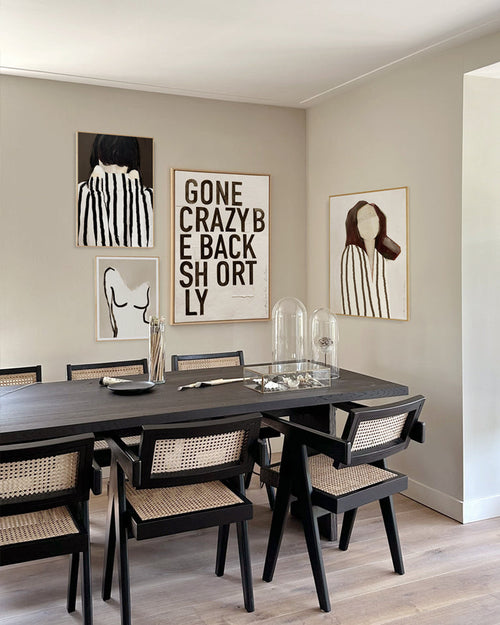 My Deer Art Shop - Art Print - Lady in Stripes (brown) - Katoenpapier - 21 x 29,7 cm [A4] – limited edition of 250 - vtwonen shop