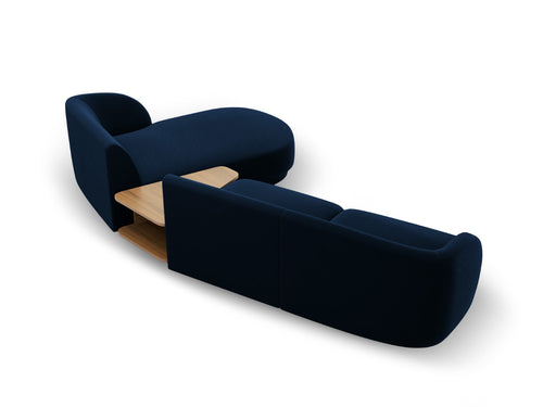 Micadoni Rechte modulaire bank Miley 3-zits, flueel, koningsblauw - 178x303x70cm