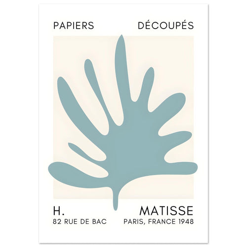 Artfulprints  Matisse – Coral drift turquoise   poster A4 21x29.7 cm - vtwonen shop