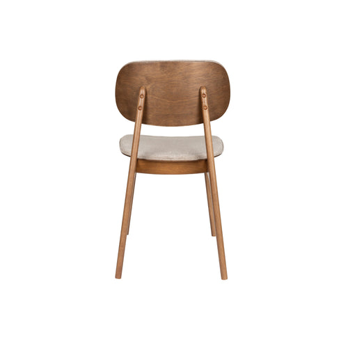 Dutchbone Marais Eetkamerstoelen Walnoot kleur/Beige - Set van 2