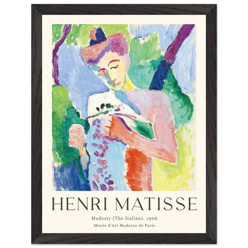 Artfulprints Poster met Lijst Matisse - Modesty 1906   - 30x40 cm - Meerkleurig