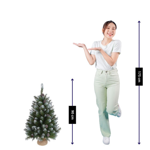 Triumph Tree Empress Kunstkerstboom H90 x D71 cm - Kunstboom in Jute Zak - Kunst Kerstboom voor Binnen - 184 Tips - Groen