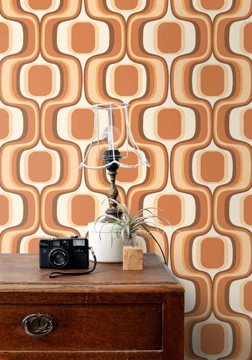 ESTAhome behang retro ornamenten terracotta - 50 x 900 cm - 131585 - vtwonen shop