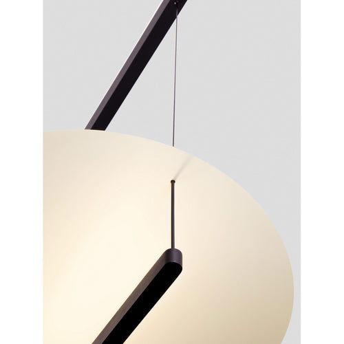 Nova Luce DIONA Geïntegreerde LED-hanglamp voor plafond, zandzwart, wit, Triac dimbaar, LED 55W 3600lm 2700K