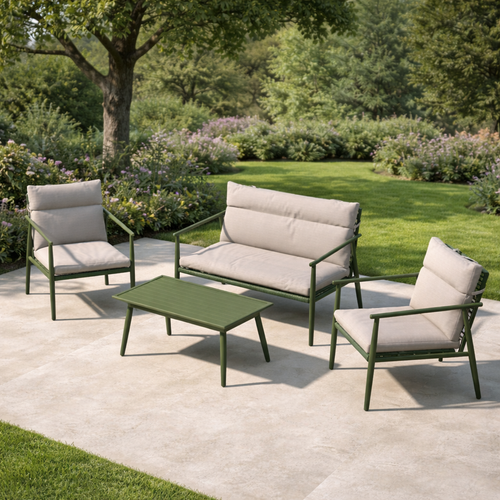 Nest outdoor Margret Tuin Loungeset Groen - Met Zitkussens