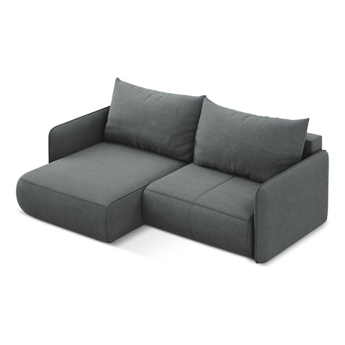 LaMiaSofa hoekbank links Palermo - textuurstof - grijs - 207x148x86