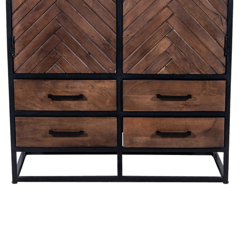 Giga Meubel Wandkast Isa - Bruin Hout - 90x40x200cm - vtwonen shop