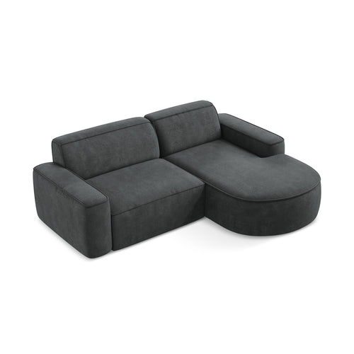 LaMiaSofa hoekbank rechts Melissa - chenille stof - donkergrijs - 224x166x70