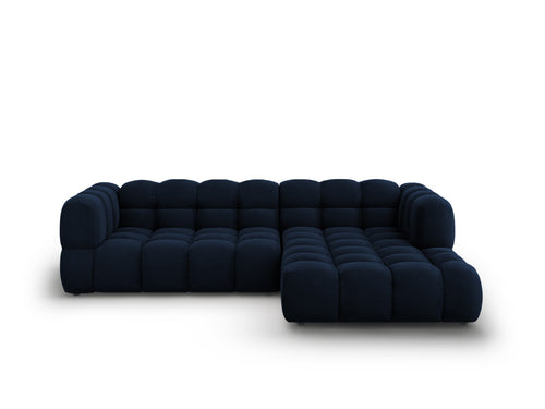 Cosmopolitan Design Modulaire hoekbank rechts Sky 4-zits, flueel, koningsblauw - 162x272x70cm