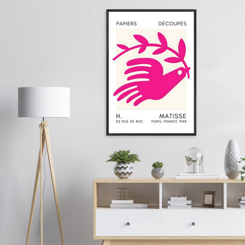 Artfulprints Poster Matisse - Peace dove pink   - 70x100 cm - Roze