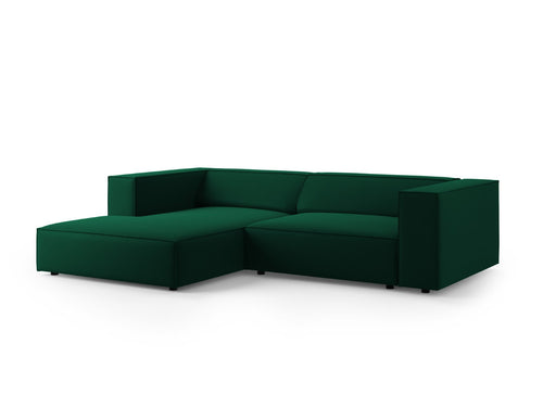 Cosmopolitan Design linker hoekbank Arendal 3-zits, flueel, flessengroen - 166x224x70cm