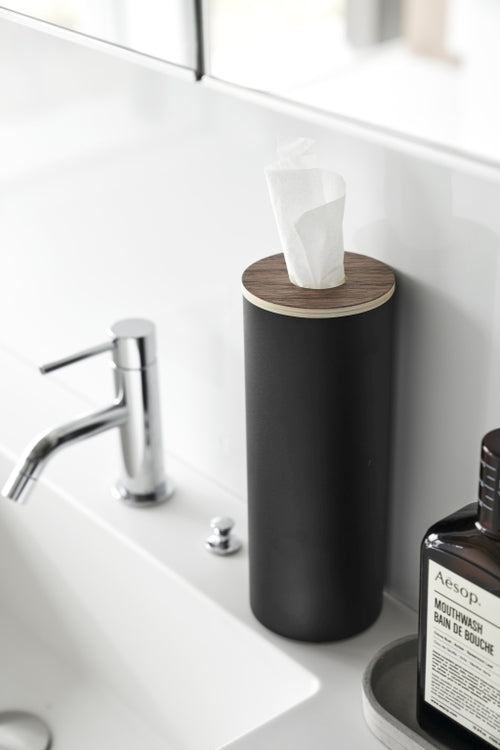 Yamazaki Tissuebox Rond - Rin - Zwart