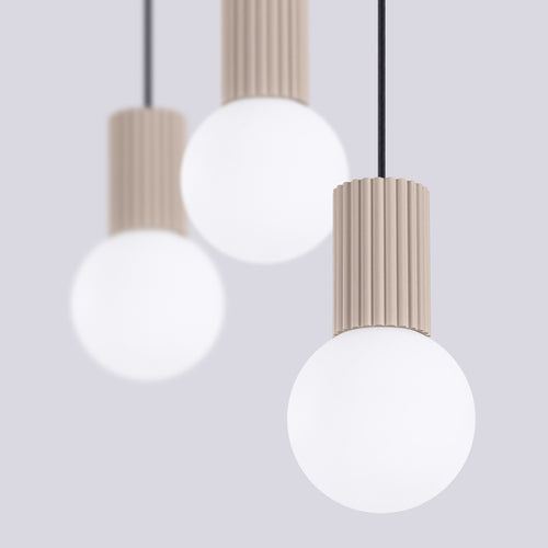 Sollux Lighting Hanglamp HALO 3L taupe - 40x6x120cm