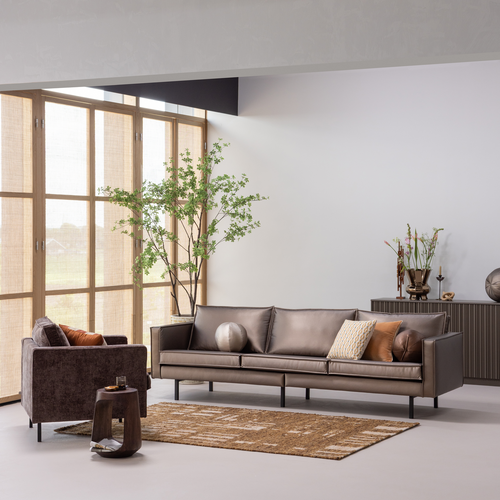 WOOOD 3-zits bank Rodeo - Metallic - Koper Bruin - 85x277x86 - vtwonen shop