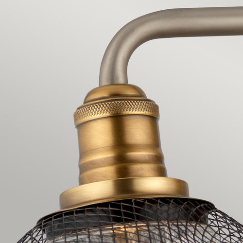 Rigby Hinkley 3-lichts wandlamp antiek nikkel met Heritage messing IP44